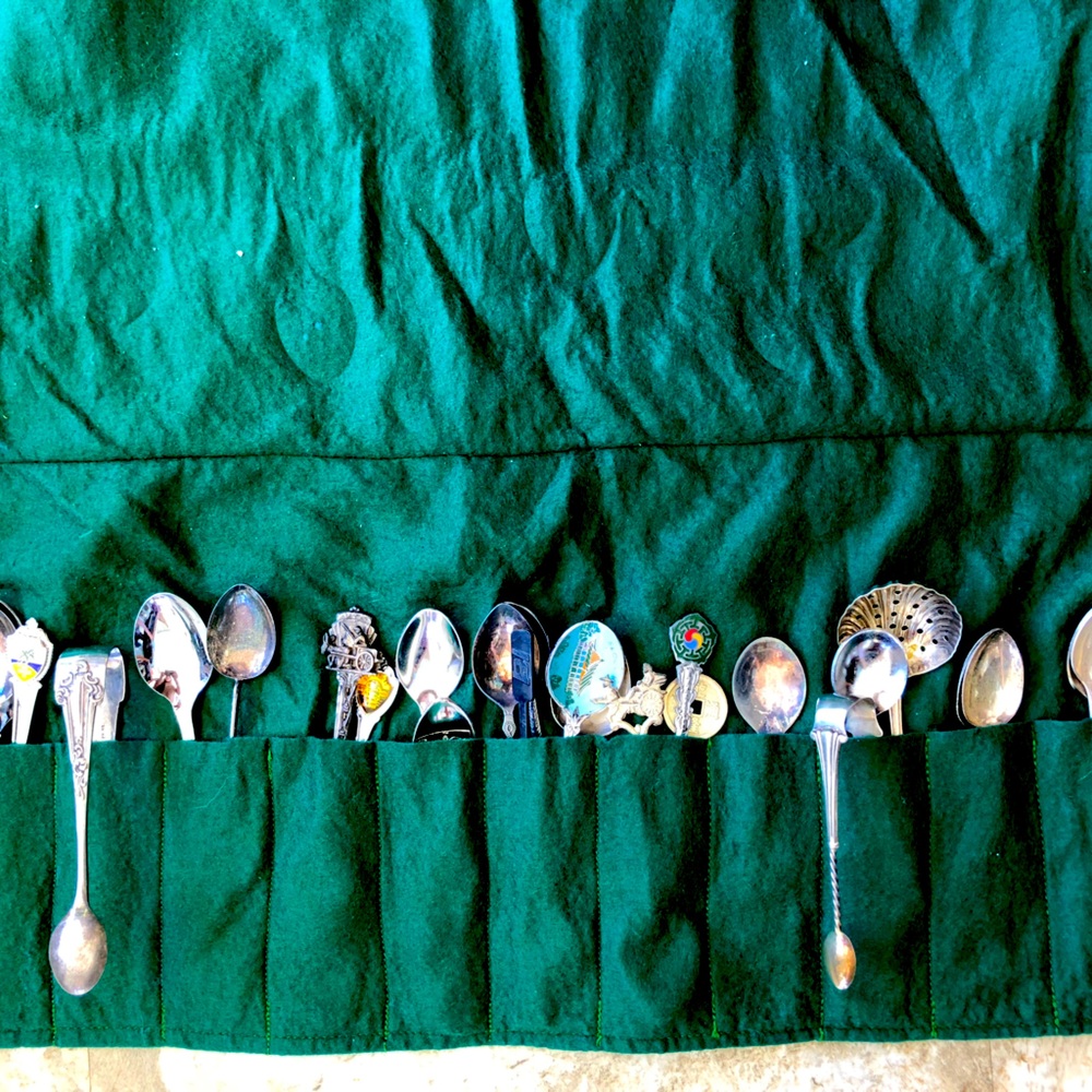 Vintage collection of spoons around the world.